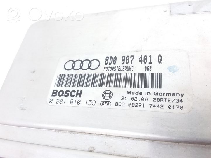 Audi A6 S6 C5 4B Moottorin ohjainlaite/moduuli 8D0907401Q