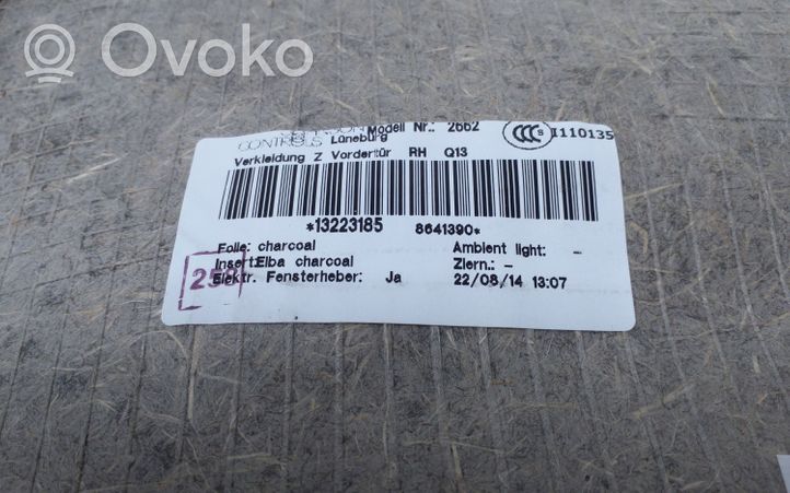 Opel Zafira B Garniture de panneau carte de porte avant 8641390