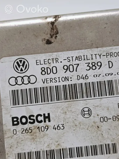 Audi A4 S4 B5 8D Capteur de vitesse de lacet d'accélération ESP 8D0907389D