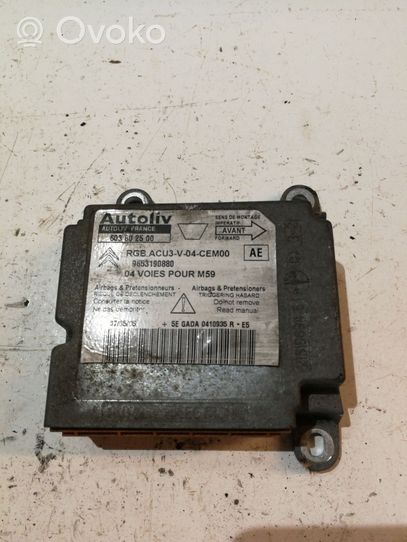 Peugeot Partner Module de contrôle airbag 9653190880