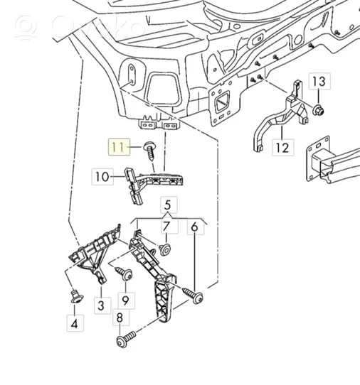 Audi TT TTS RS Mk3 8S Support de pare-chocs arrière 8S0807376A