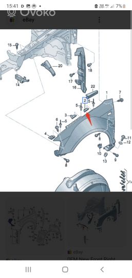 Audi A4 S4 B9 Uchwyt / Mocowanie błotnika przedniego 8W0821469