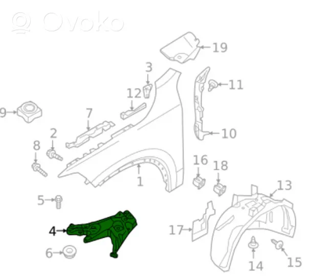 Volvo S60 Lokasuojan kannake 32348053