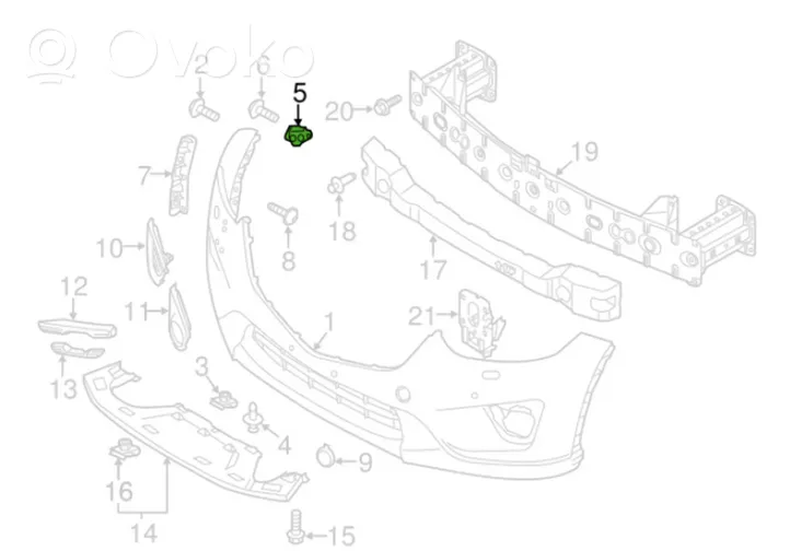 Mazda CX-5 Support de montage de pare-chocs avant KD45500U1C