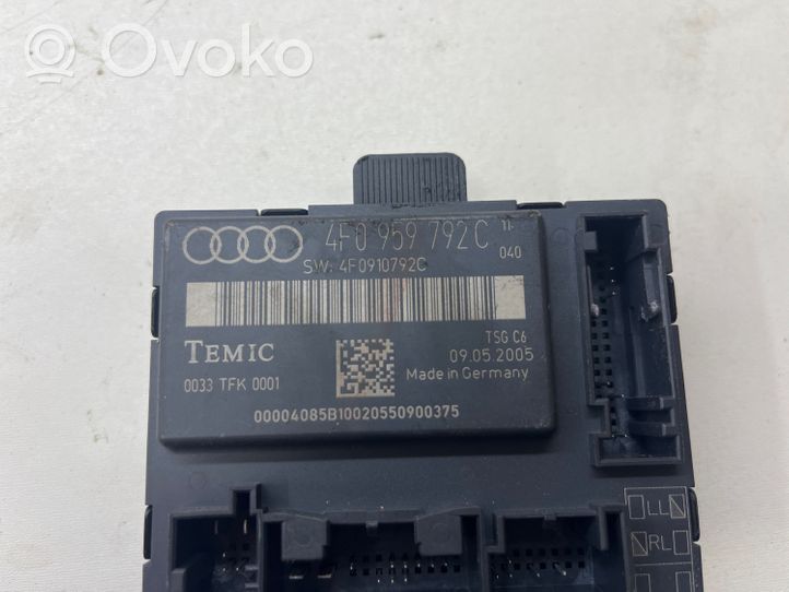 Audi A6 S6 C6 4F Unidad de control/módulo de la puerta 4F0959792C