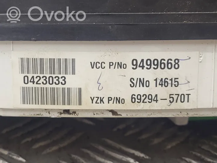 Volvo S60 Compteur de vitesse tableau de bord 9499668