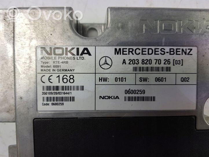 Mercedes-Benz SL R230 Äänikomentojen ohjainlaite A2038207026 TELEFONU