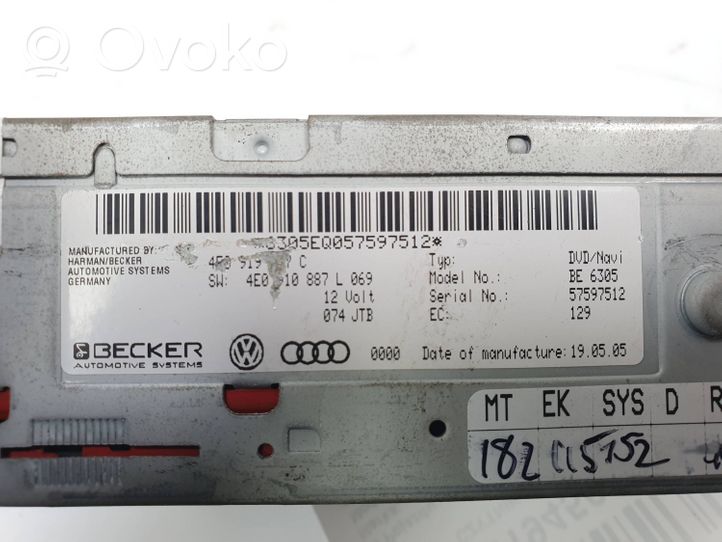 Audi A6 S6 C6 4F Cartes SD navigation, CD / DVD 4E0910887L