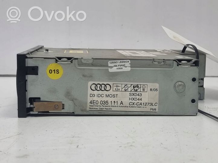 Audi A8 S8 D3 4E Cadre, panneau d'unité radio / GPS 4E0035111A