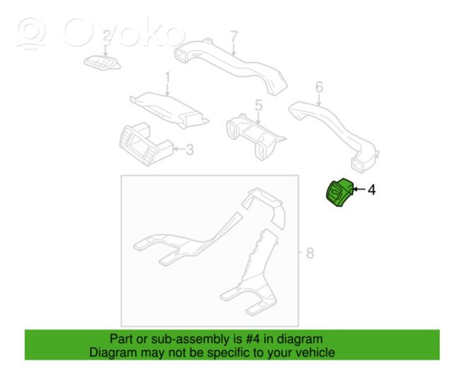 Subaru Outback Garniture, panneau de grille d'aération latérale 66119AG03A