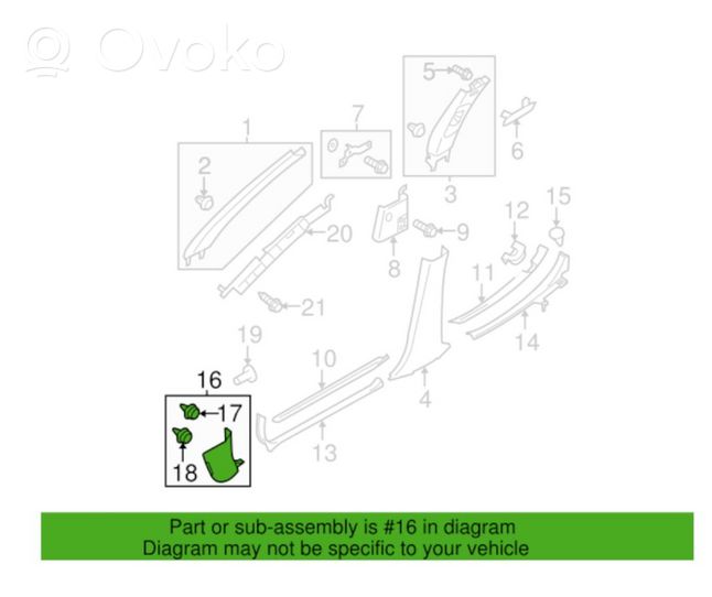 Subaru Outback Etuoven kynnyksen suojalista 94060AG000JC