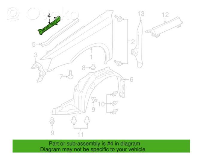 Subaru Legacy Support de montage d'aile 57160AG00A9P