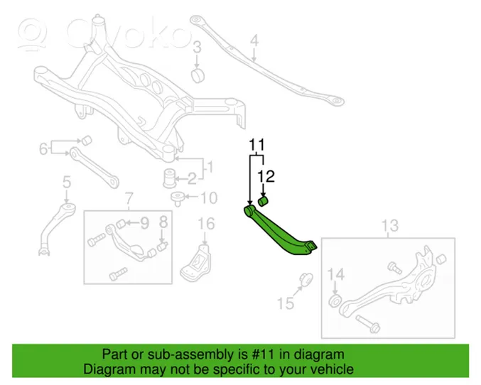 Subaru Legacy Braccio di controllo sospensione posteriore 20250AE01A