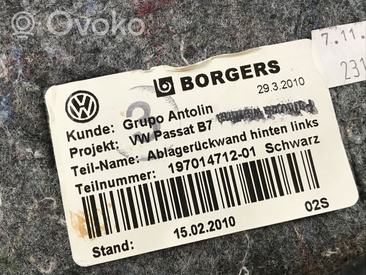 Volkswagen PASSAT B7 Garniture panneau de porte arrière 1K0947419A