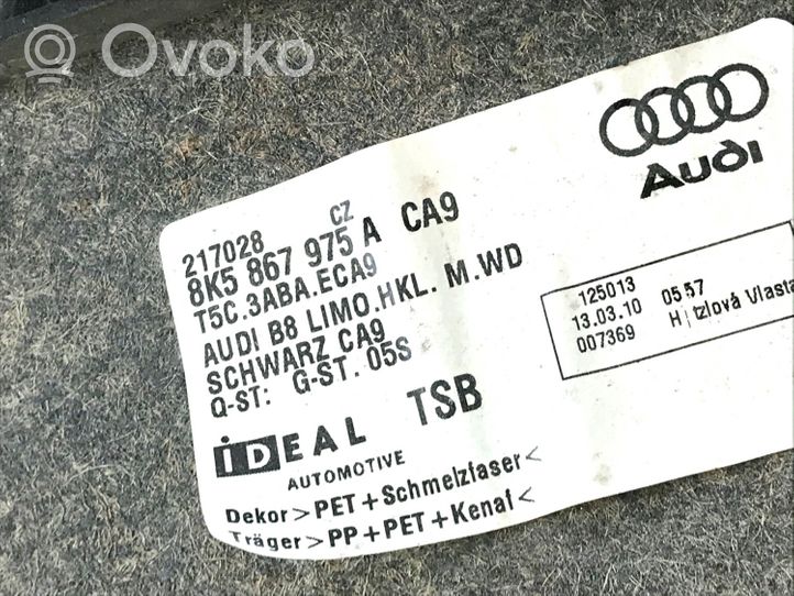 Audi A4 S4 B8 8K Bagāžnieka pārsega dekoratīvā apdare (komplekts) 8K5867975A