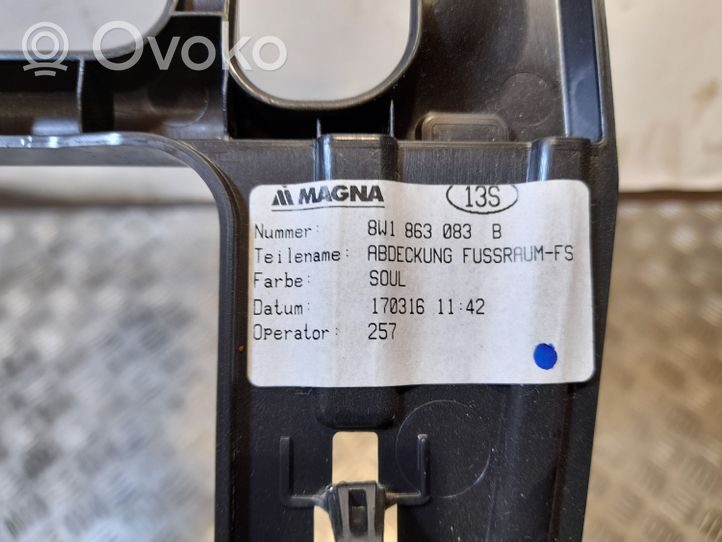 Audi A4 S4 B9 Paneļa dekoratīvās apdares vairogs (apakšējais) 8W1863083B