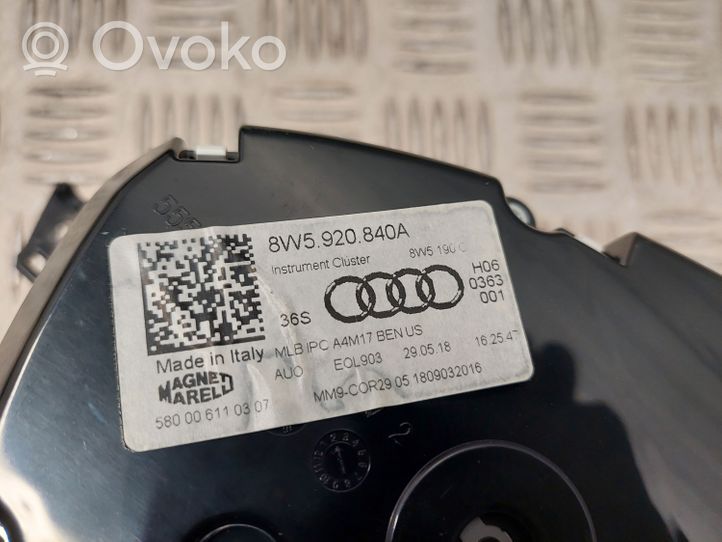 Audi A4 S4 B9 Tachimetro (quadro strumenti) 8W5920840A