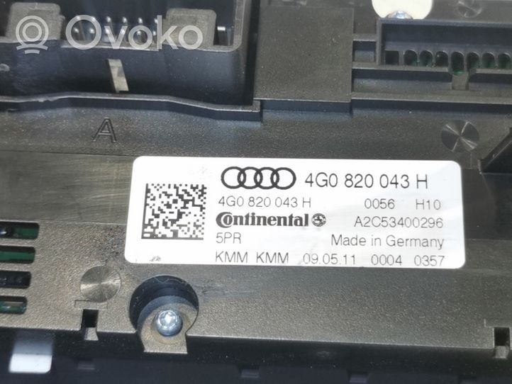 Audi A7 S7 4G Блок управления кондиционера воздуха / климата/ печки (в салоне) 4G0820043H