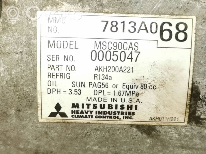 Mitsubishi Outlander Compresseur de climatisation 7813A068