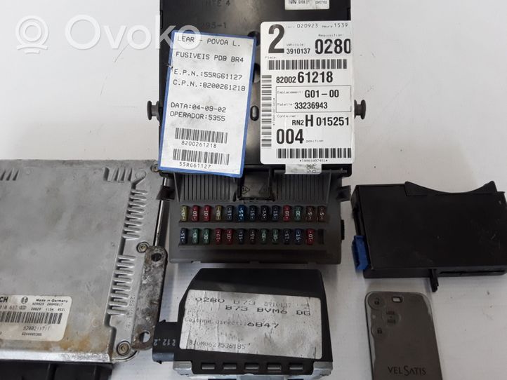 Renault Vel Satis Komputer / Sterownik ECU i komplet kluczy 