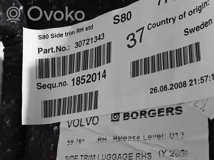 Volvo S80 Tavaratilan sivuverhoilu 30721343