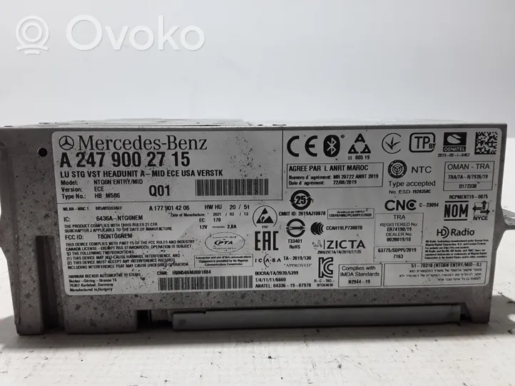 Mercedes-Benz GLA H247 Radio / CD/DVD atskaņotājs / navigācija A2479002715