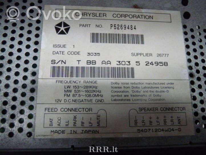 Chrysler Voyager Panel / Radioodtwarzacz CD/DVD/GPS 303524958