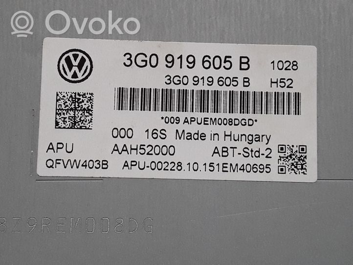 Volkswagen Passat Alltrack Radio/CD/DVD/GPS-pääyksikkö 3G0919605B