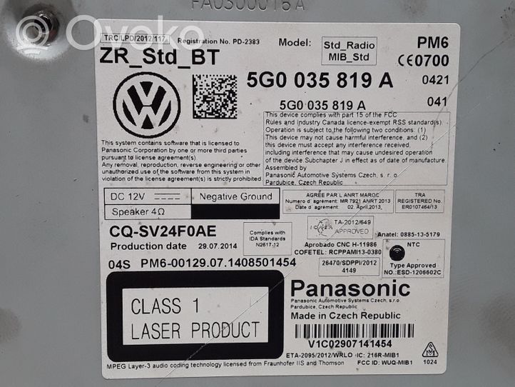 Volkswagen Golf VII Panel radia 5G0035819A