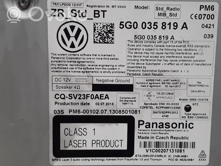 Volkswagen Golf VII Multimedijos kontroleris 5G0035819A