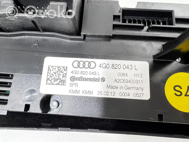 Audi A7 S7 4G Ilmastoinnin ohjainlaite 4G0820043L