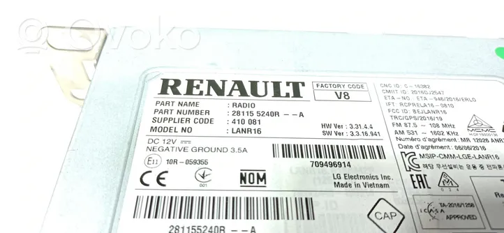 Renault Megane IV Unité principale radio / CD / DVD / GPS 