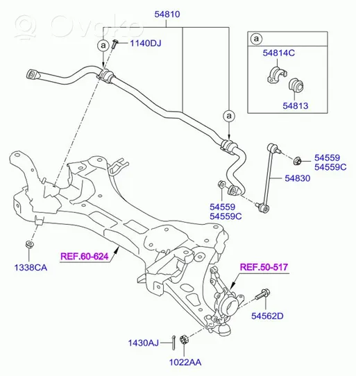 Hyundai ix35 Barra stabilizzatrice anteriore/barra antirollio 548102S000