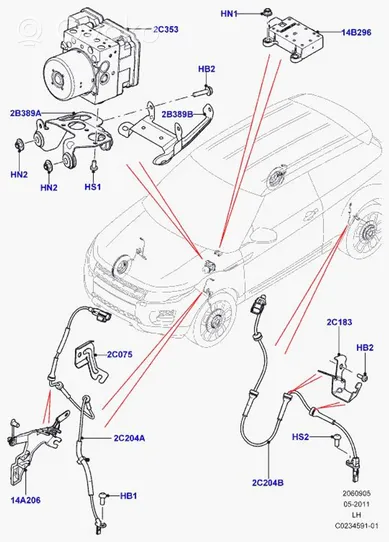 Land Rover Range Rover Evoque L538 Pompa ABS LR032534