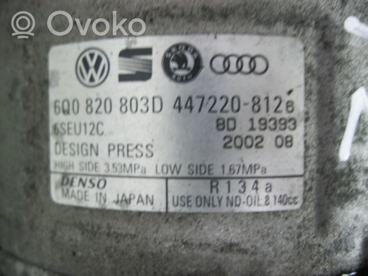 Volkswagen Polo III 6N 6N2 6NF Compresor (bomba) del aire acondicionado (A/C)) 6Q0820803D