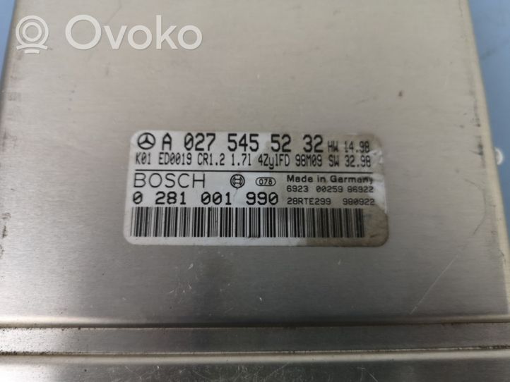 Mercedes-Benz A W168 Calculateur moteur ECU A0275455232