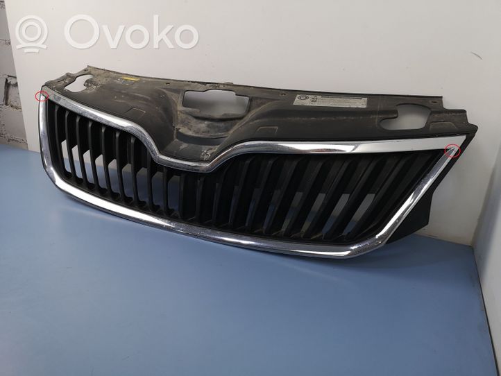 Skoda Rapid (NH) Grille calandre supérieure de pare-chocs avant 5JA853668