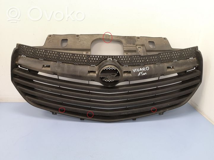 Opel Vivaro Front bumper upper radiator grill 623104066R