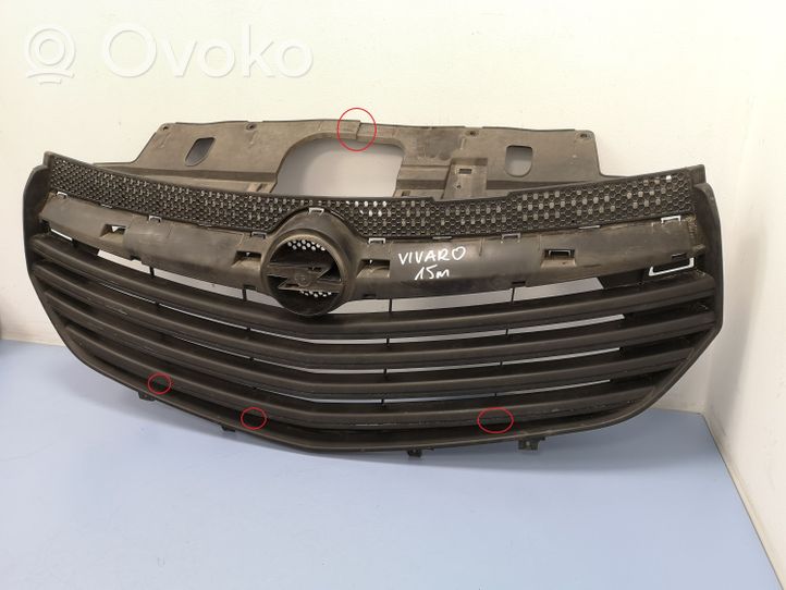 Opel Vivaro Front bumper upper radiator grill 623104066R