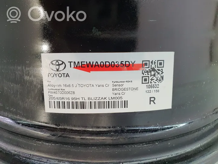 Toyota Yaris Cross R 16 lengvojo lydinio ratlankis (-iai) PW4570D006ZB