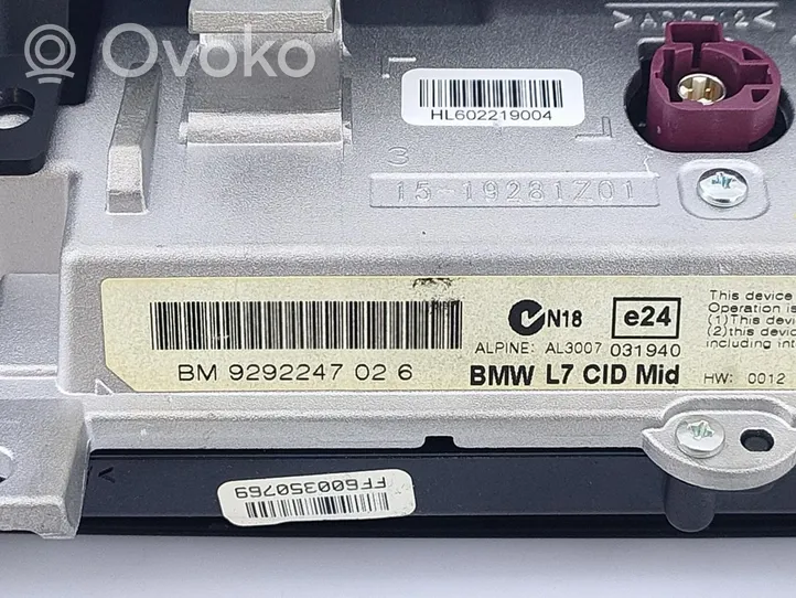 BMW M3 Radio/CD/DVD/GPS-pääyksikkö 9292247