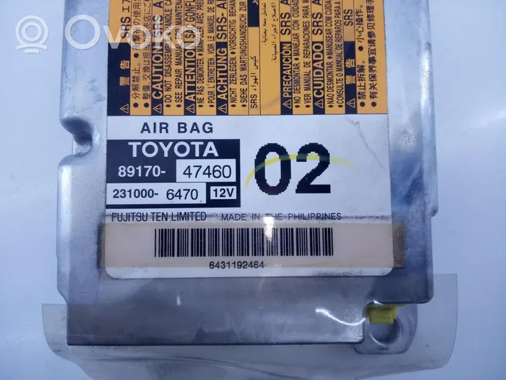 Toyota Prius (XW50) Centralina/modulo airbag 8917047460