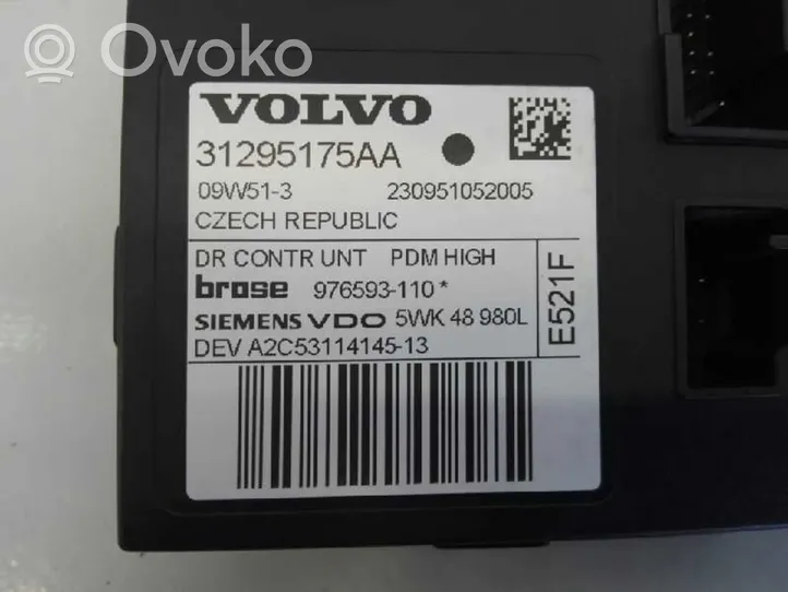 Volvo S40 Silniczek podnośnika szyby drzwi przednich 31295175AA