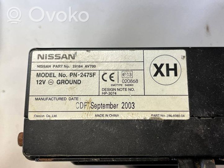 Nissan Terrano Radio / CD/DVD atskaņotājs / navigācija 28184AV700