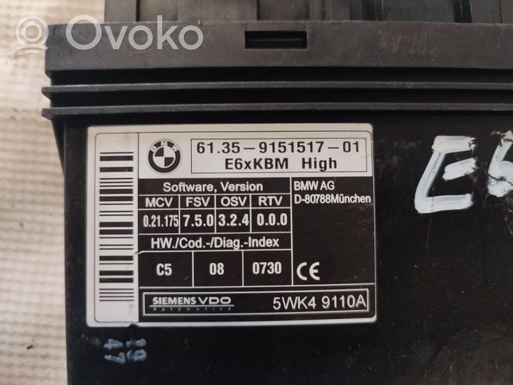 BMW 6 E63 E64 Moduł / Sterownik komfortu 9151517