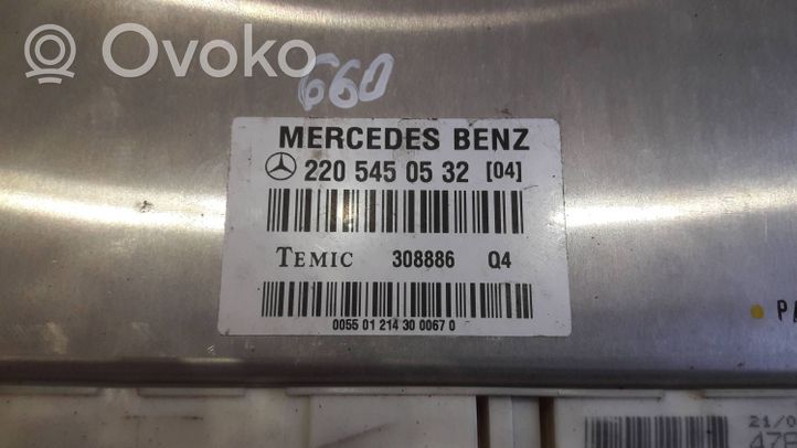 Mercedes-Benz S W220 Ilmajousituksen ohjainlaite/moduuli, takana 2205450532