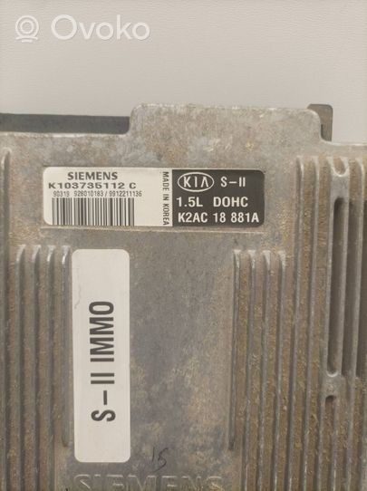 KIA Shuma Calculateur moteur ECU K2AC18881A