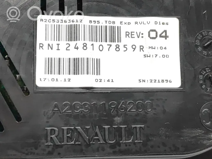 Renault Megane III Compteur de vitesse tableau de bord 