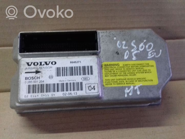 Volvo S60 Oro pagalvių valdymo blokas 0285001254