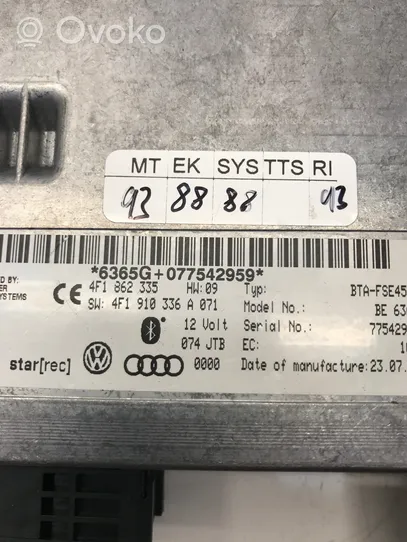 Audi A5 8T 8F Module unité de contrôle Bluetooth 4F1862335